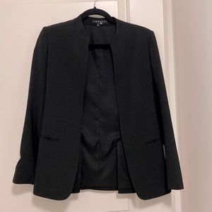 Theory black wool blazer size 0